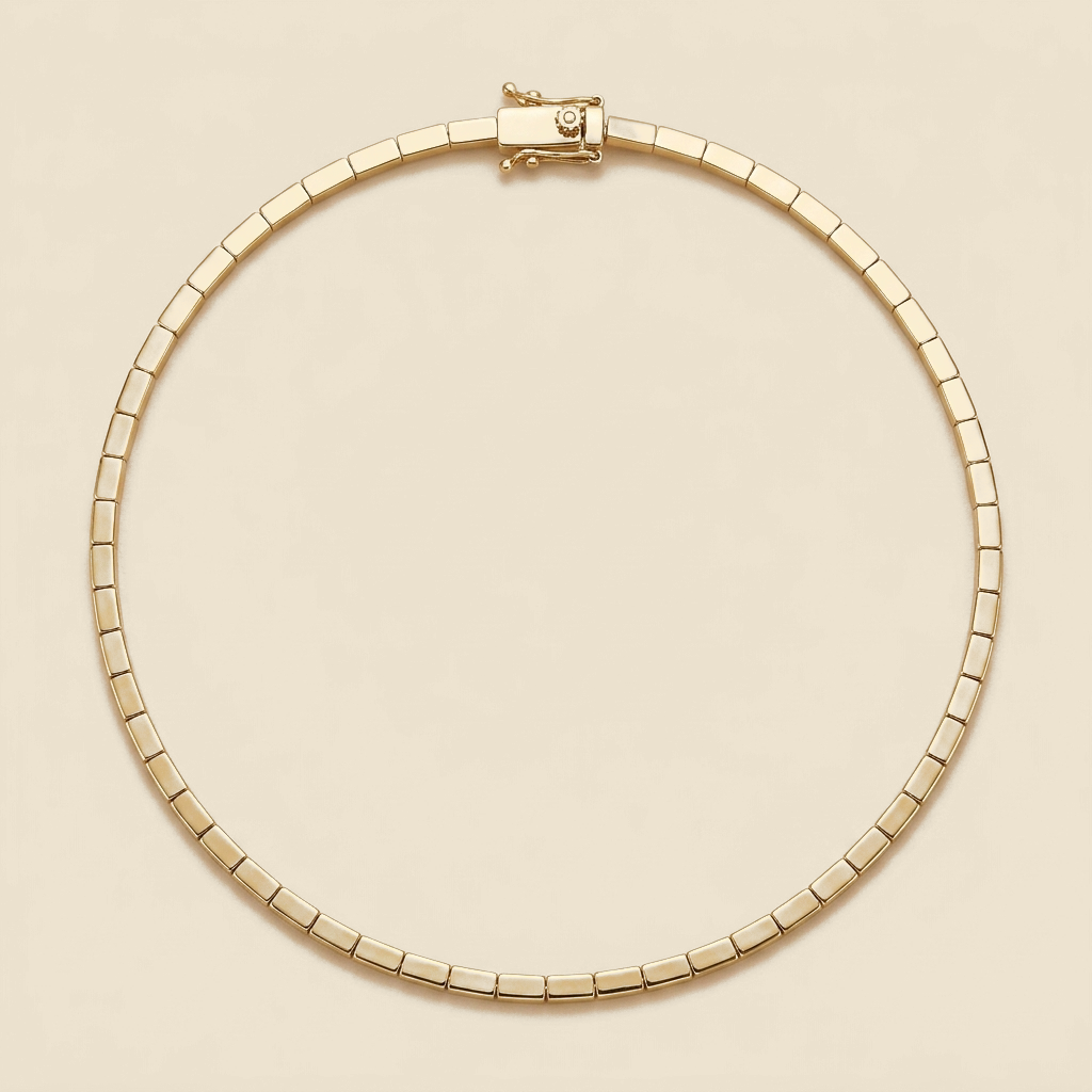 Beaded Tennis Chain Choker - gold color