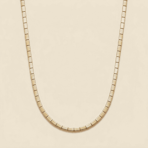 Beaded Tennis Chain Choker - Gold