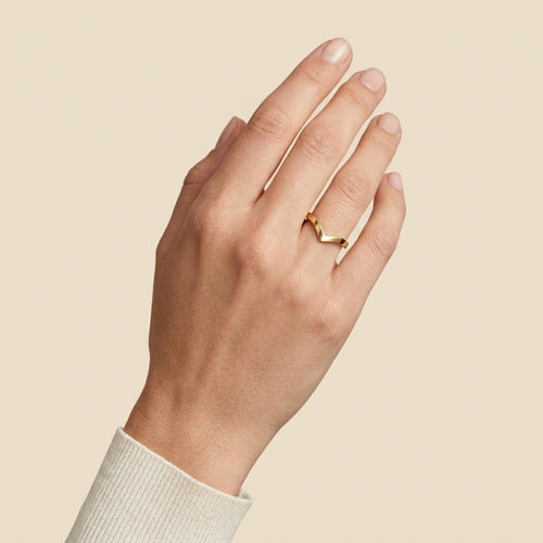 Chevron V Ring, worn
