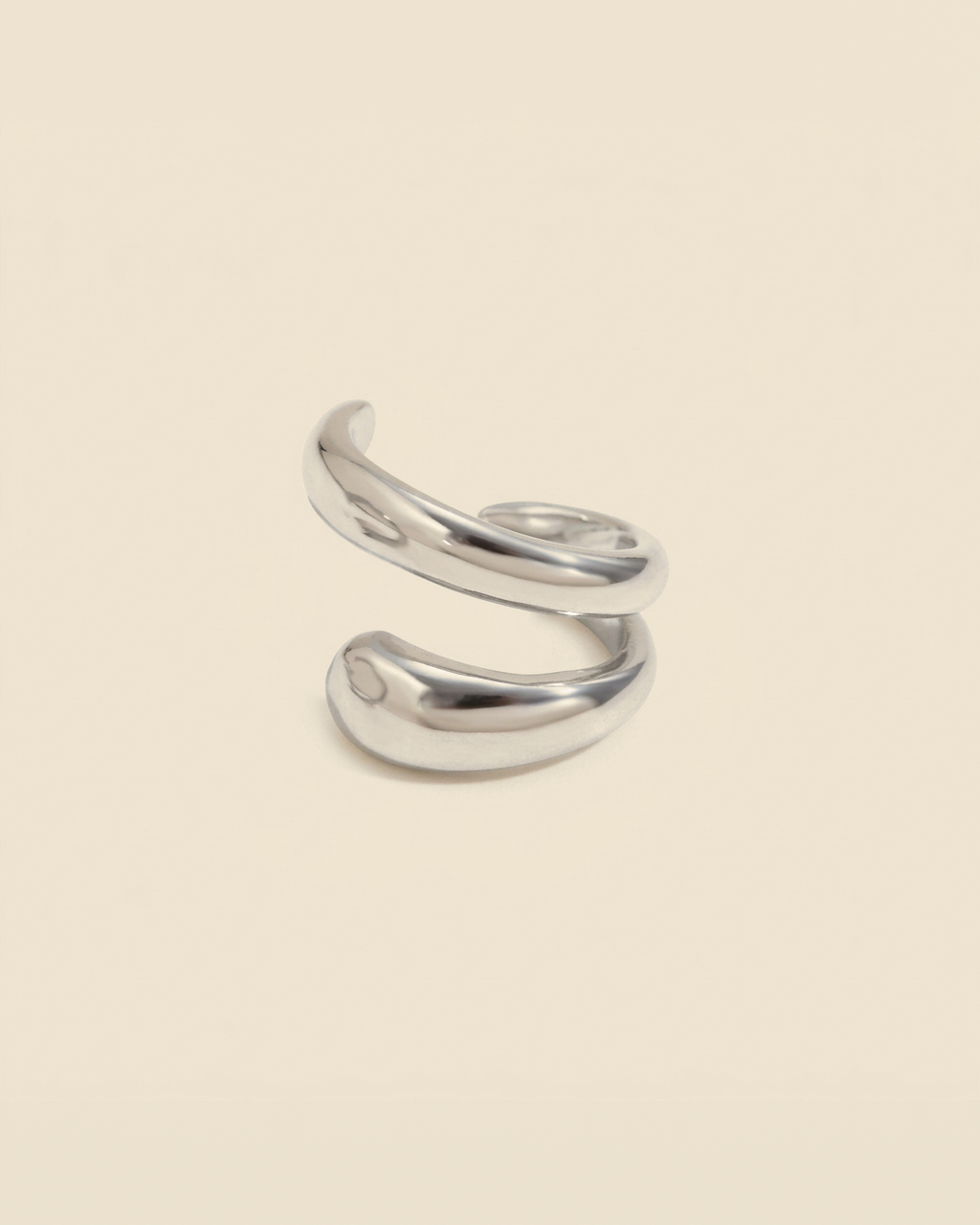 Clip-On Ear Cuff - silver color