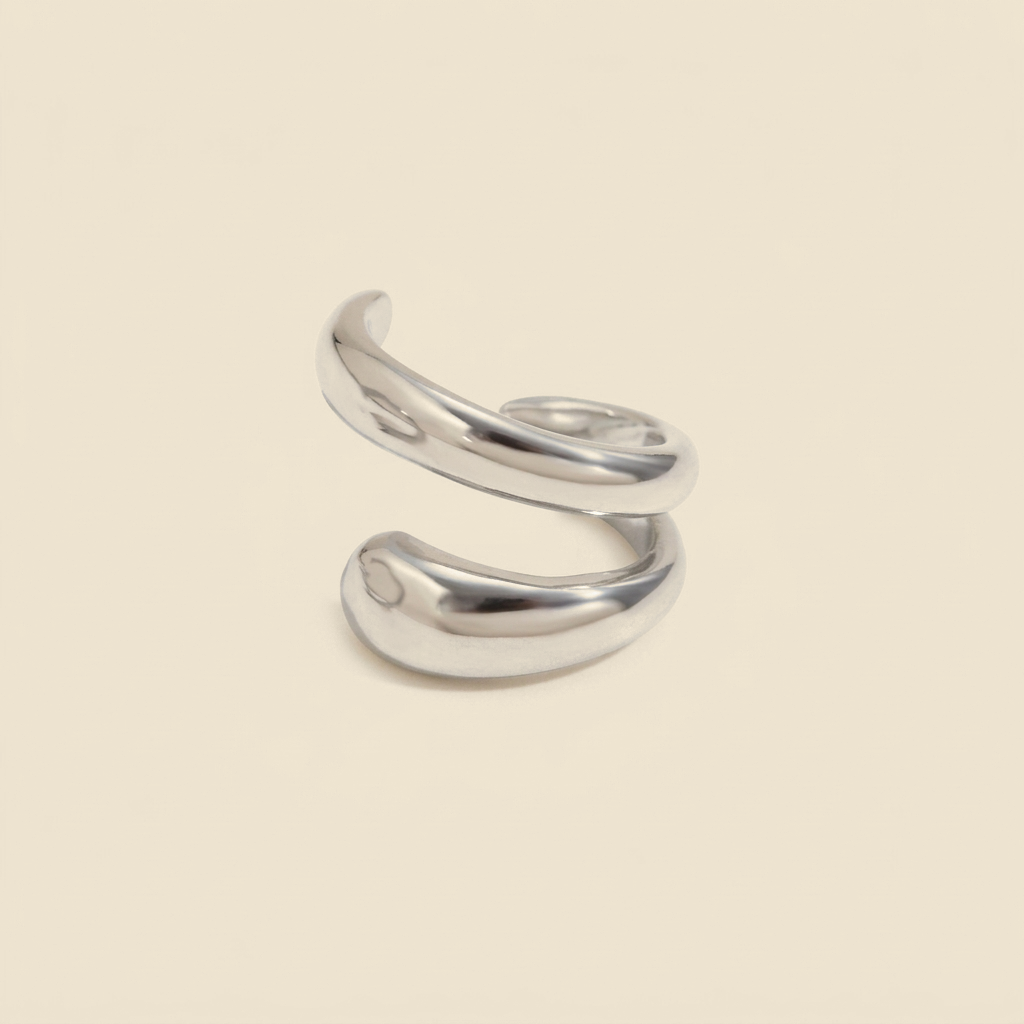 Clip-On Ear Cuff - silver color