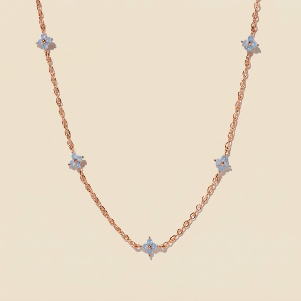 Crystal Clover Choker - rose gold color