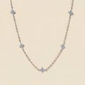 Crystal Clover Choker - silver color