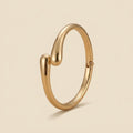 Sculptural Cuff Bangle - open wrap, gold color