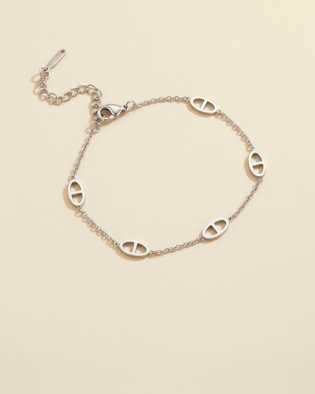 Curb Chain Bracelet - silver color