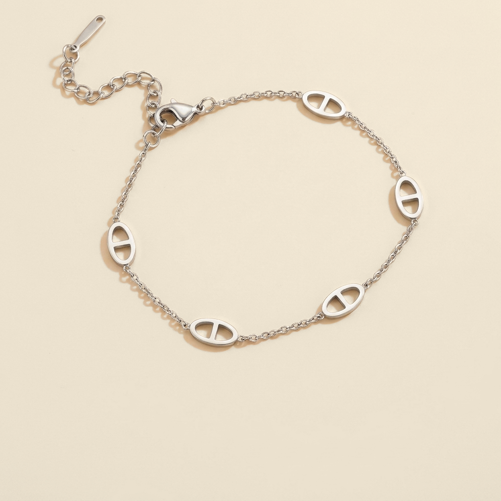 Curb Chain Bracelet - silver color