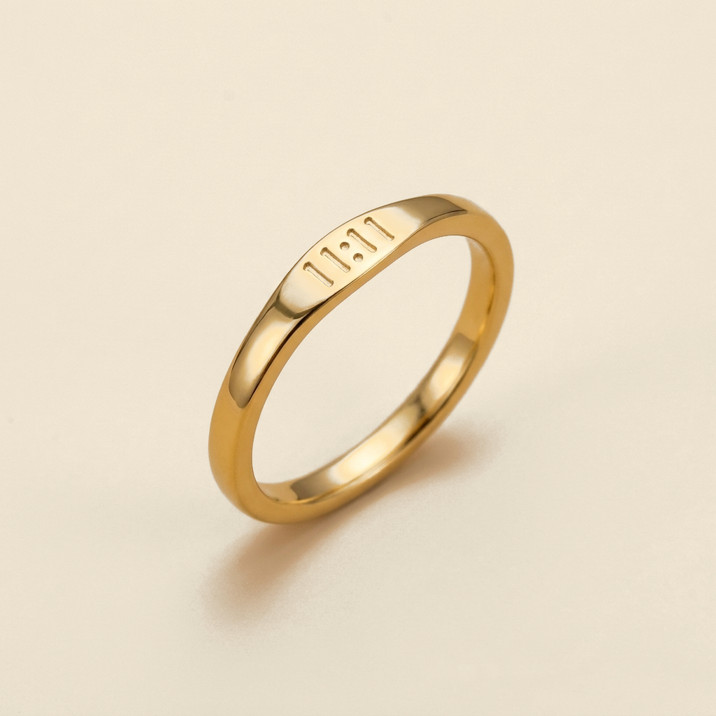 Angel Number Ring 11:11 - gold color
