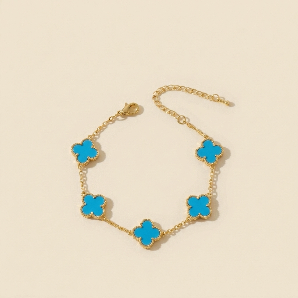 Four-Leaf Clover Bracelet - gold color