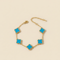 Four-Leaf Clover Bracelet - gold color