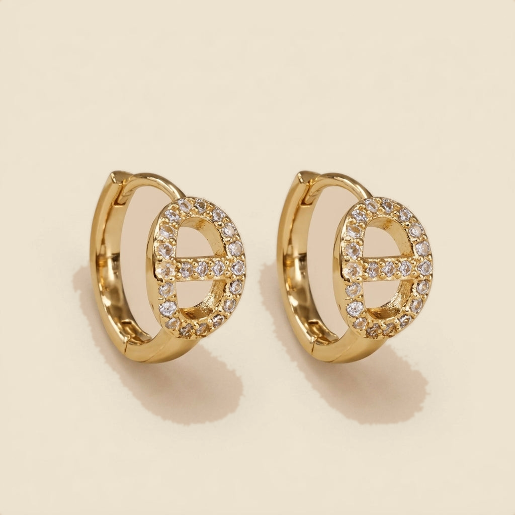 Rhinestone Ear Cuff - gold color