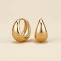 Egg Hoop Earrings - gold color