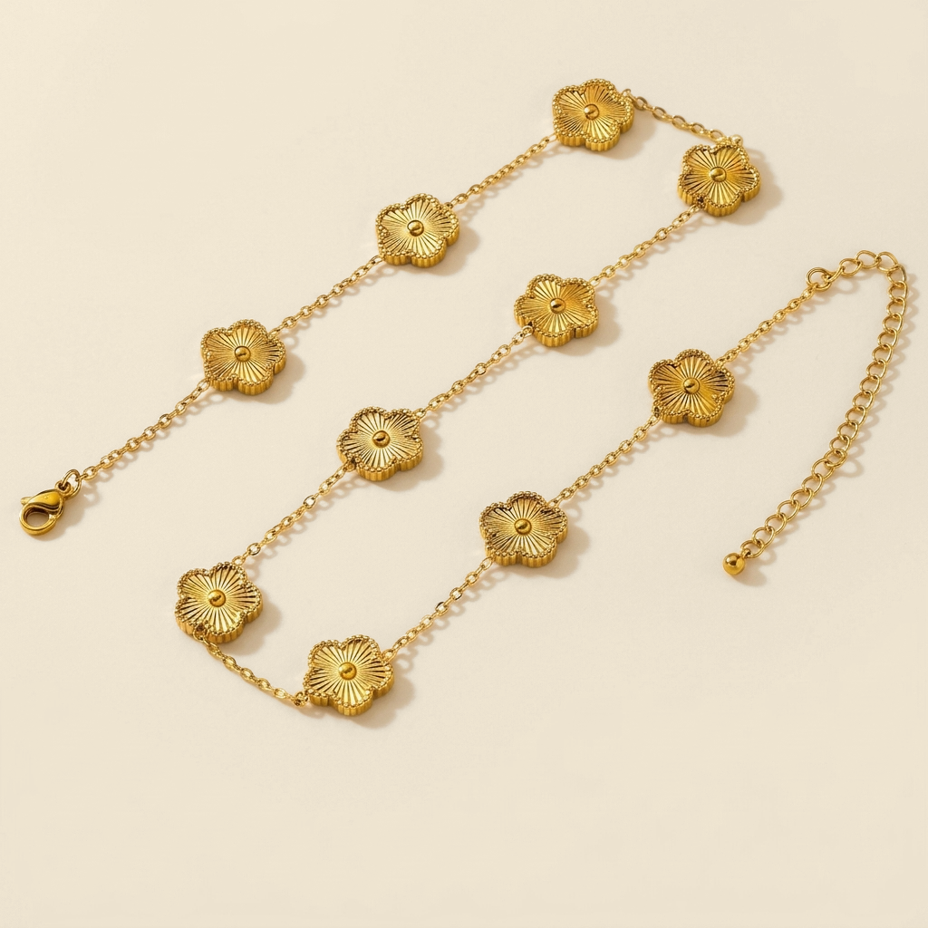 Five Leaf Flower Choker