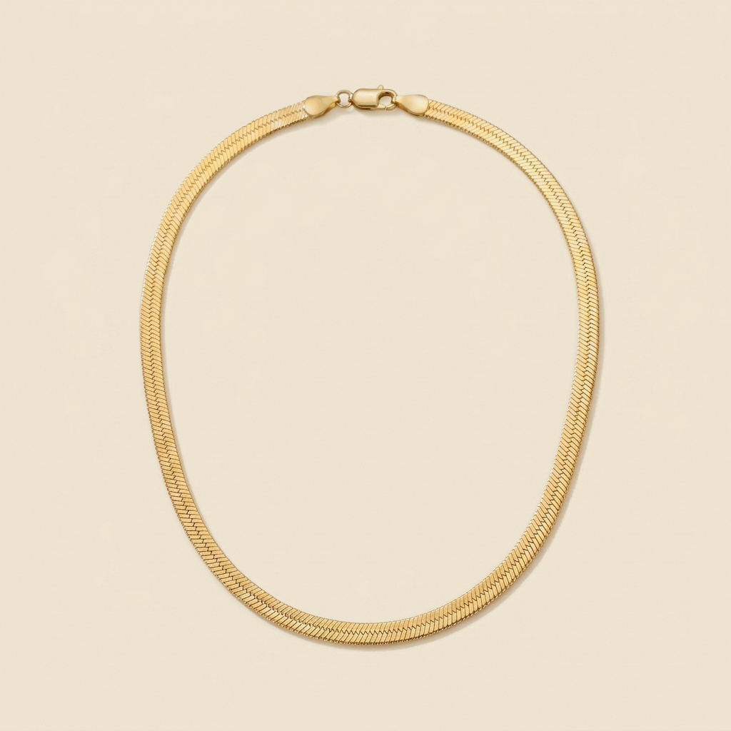 Flat Herringbone Chain Necklace
