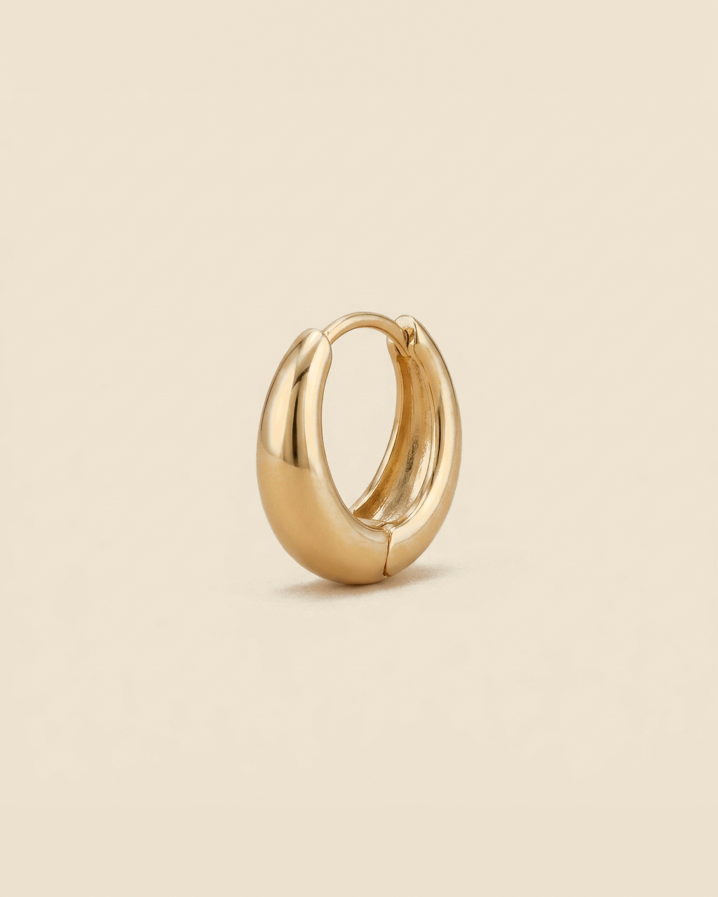 Minimalist Huggie Hoops - gold color