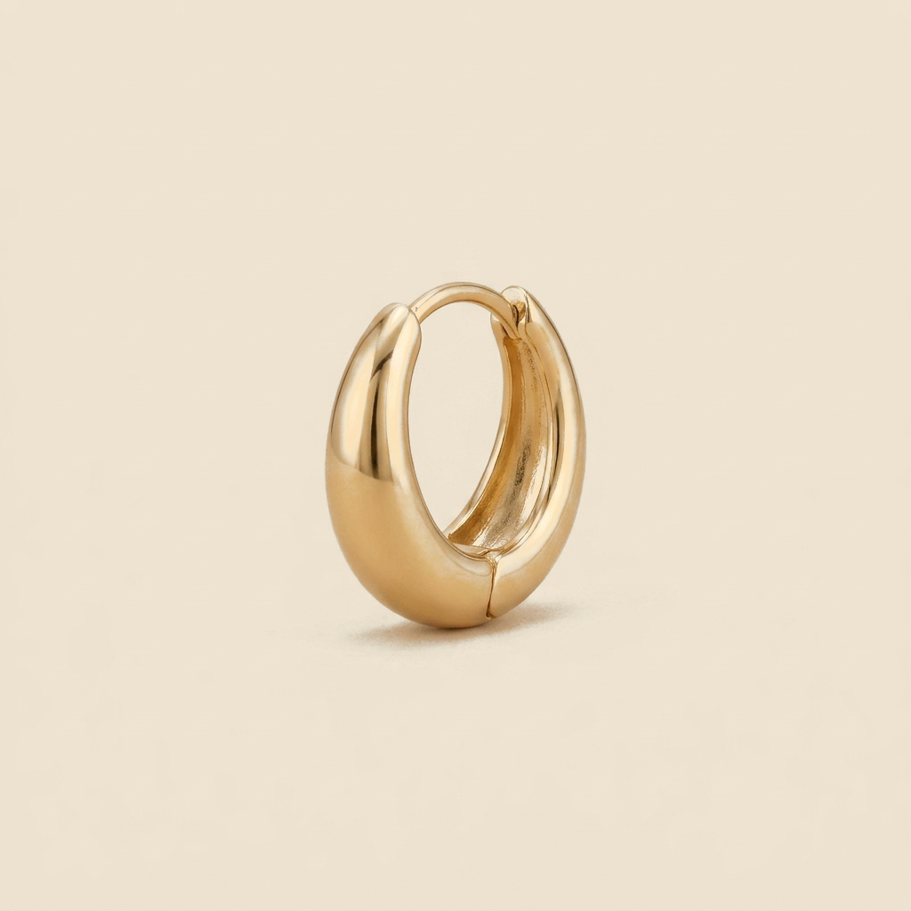 Minimalist Huggie Hoops - gold color