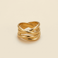 Interlocking Band Ring - gold color