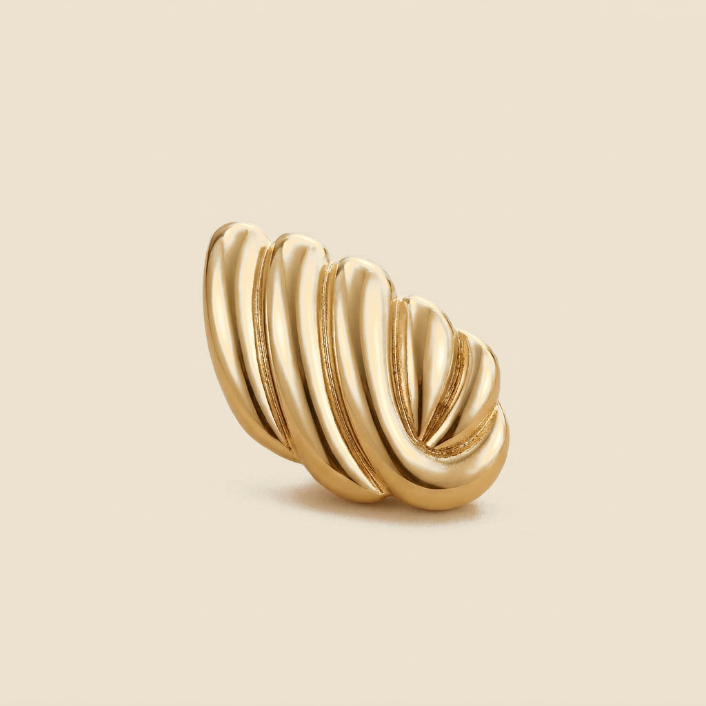 Textured Knot Studs - ribbed croissant hoop design