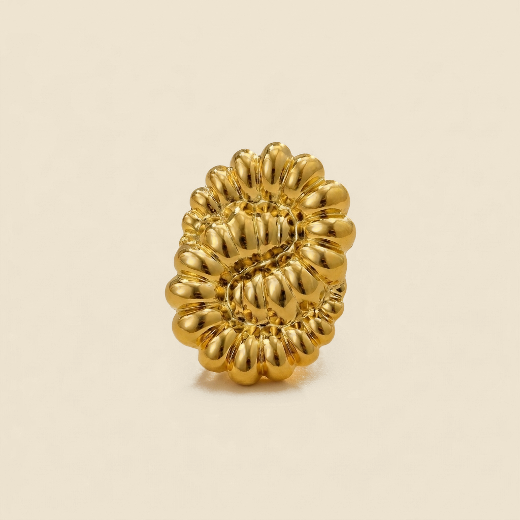Textured Knot Studs - scalloped flower design