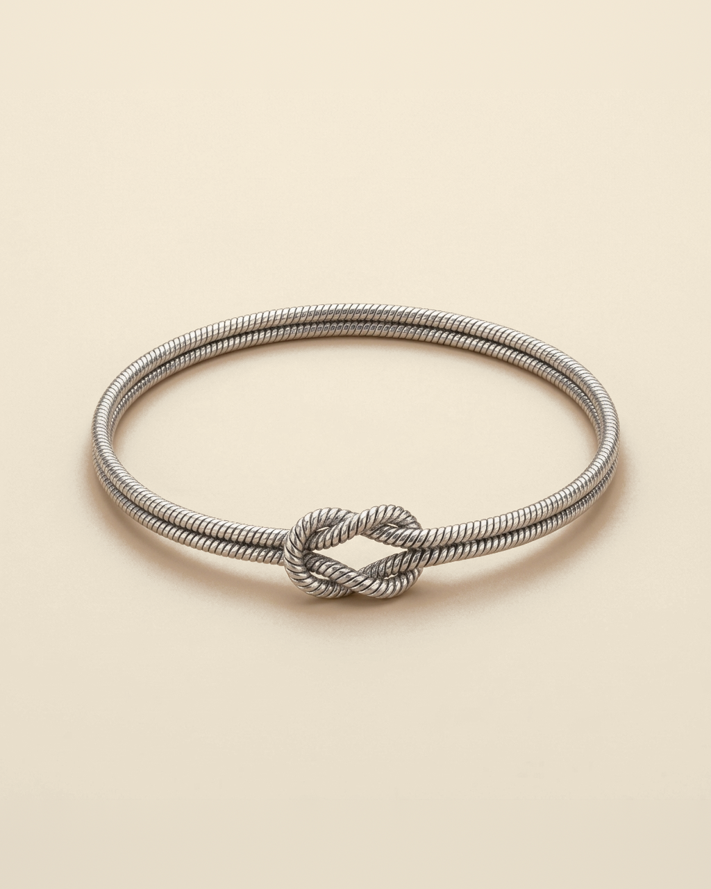 Knotted Snake Chain Bracelet - silver color