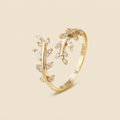Leaf Branch Wrap Ring - gold color