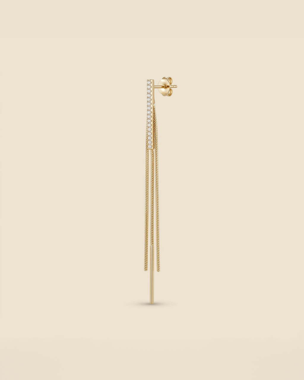 Long Tassel Earrings - gold color