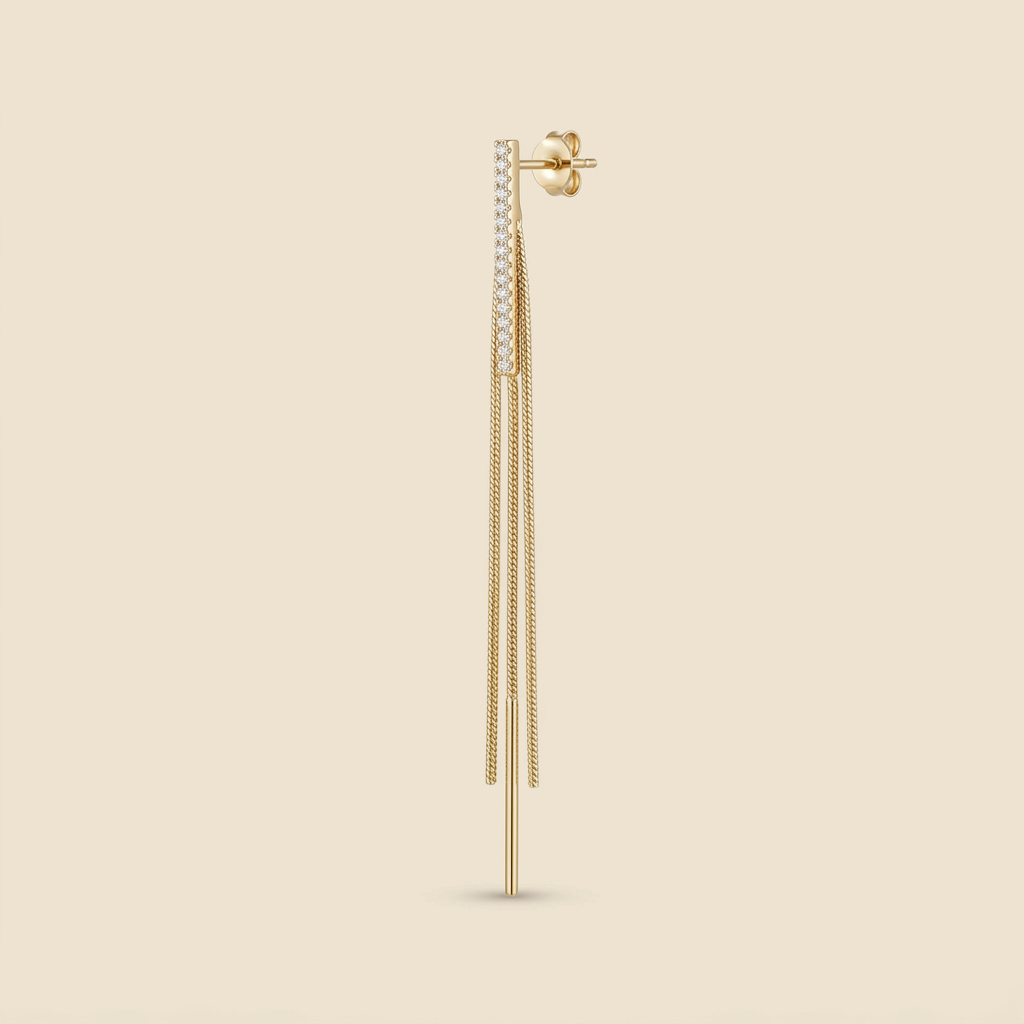 Long Tassel Earrings - gold color