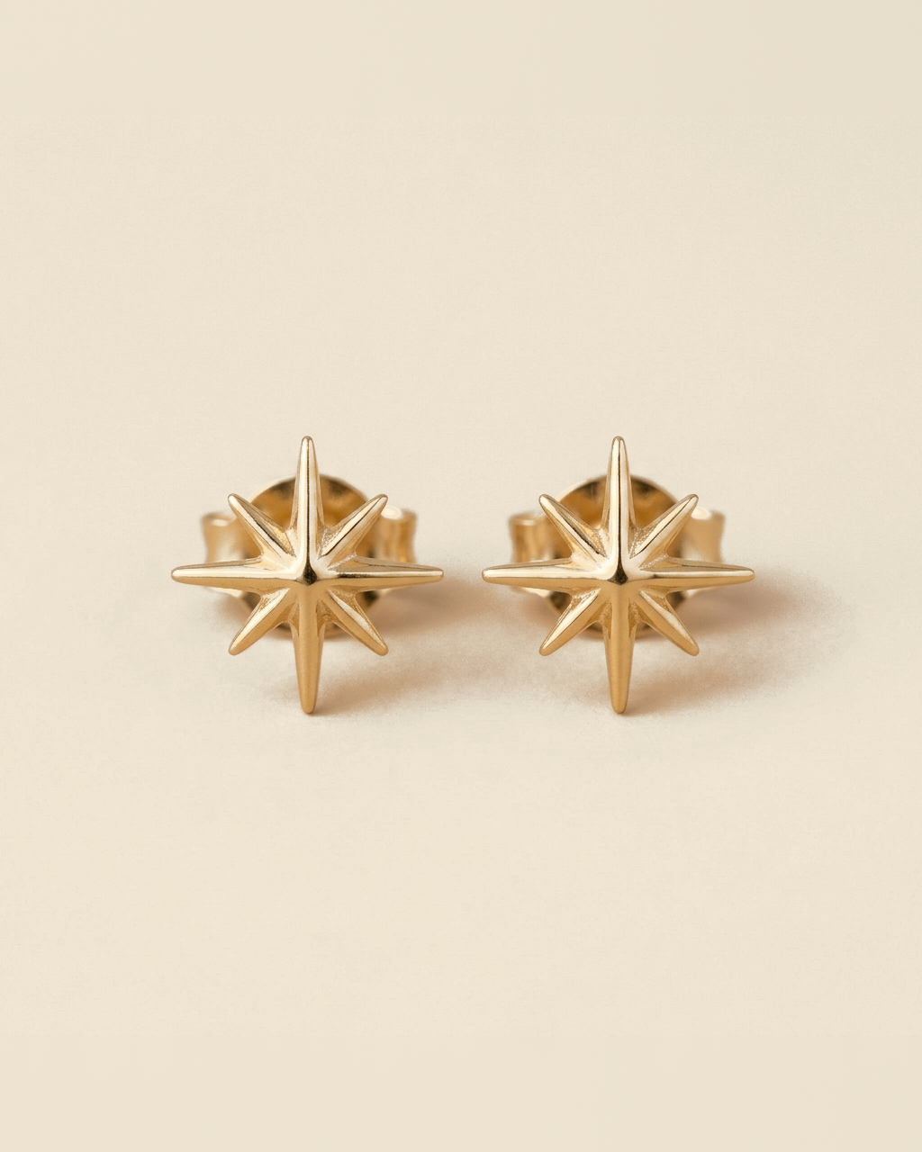Mini Star Stud Earrings - gold color