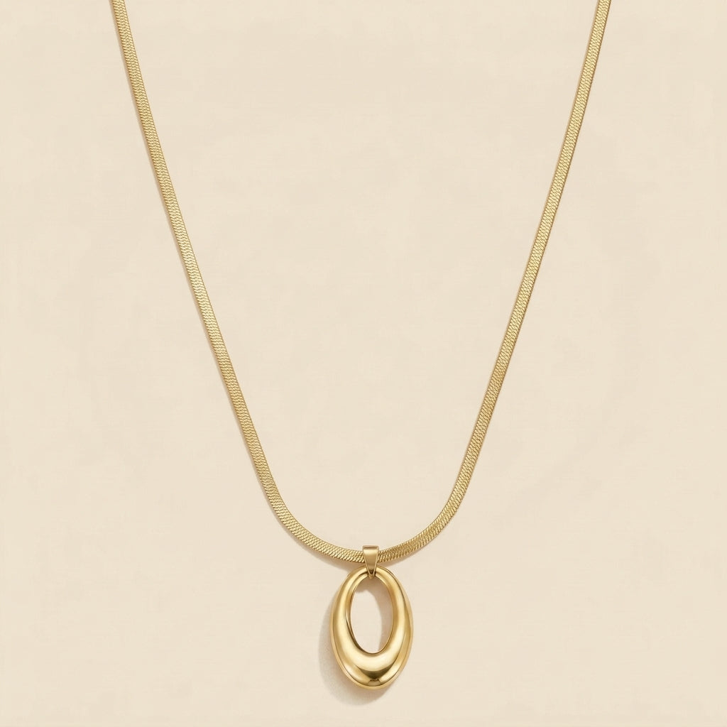 Sculptural O-Ring Pendant Necklace