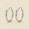 Oversized Hoop Earrings - silver color