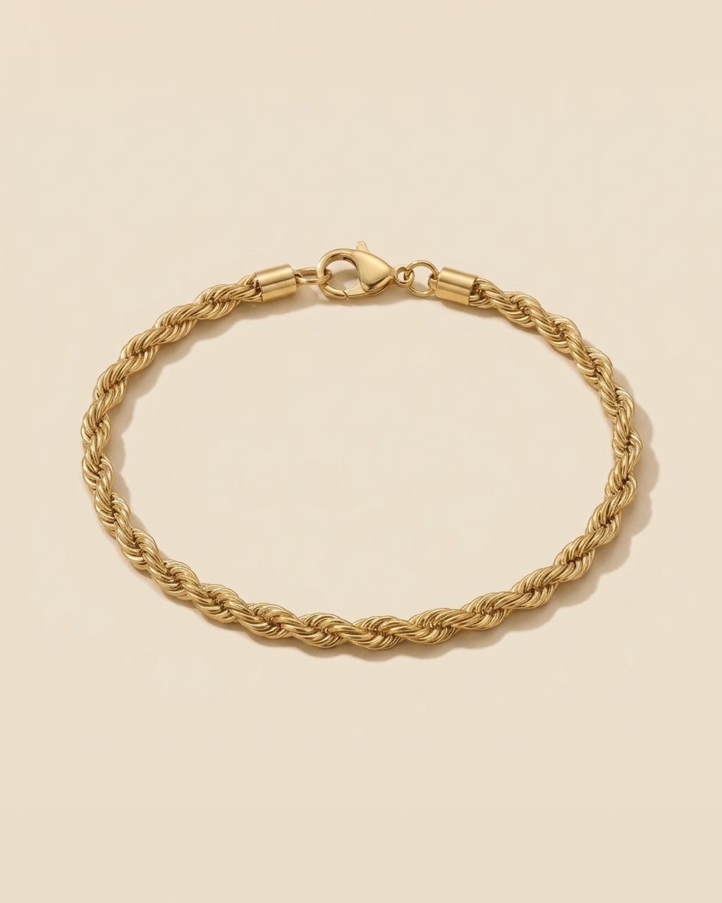 Twisted Rope Chain Bracelet - gold color