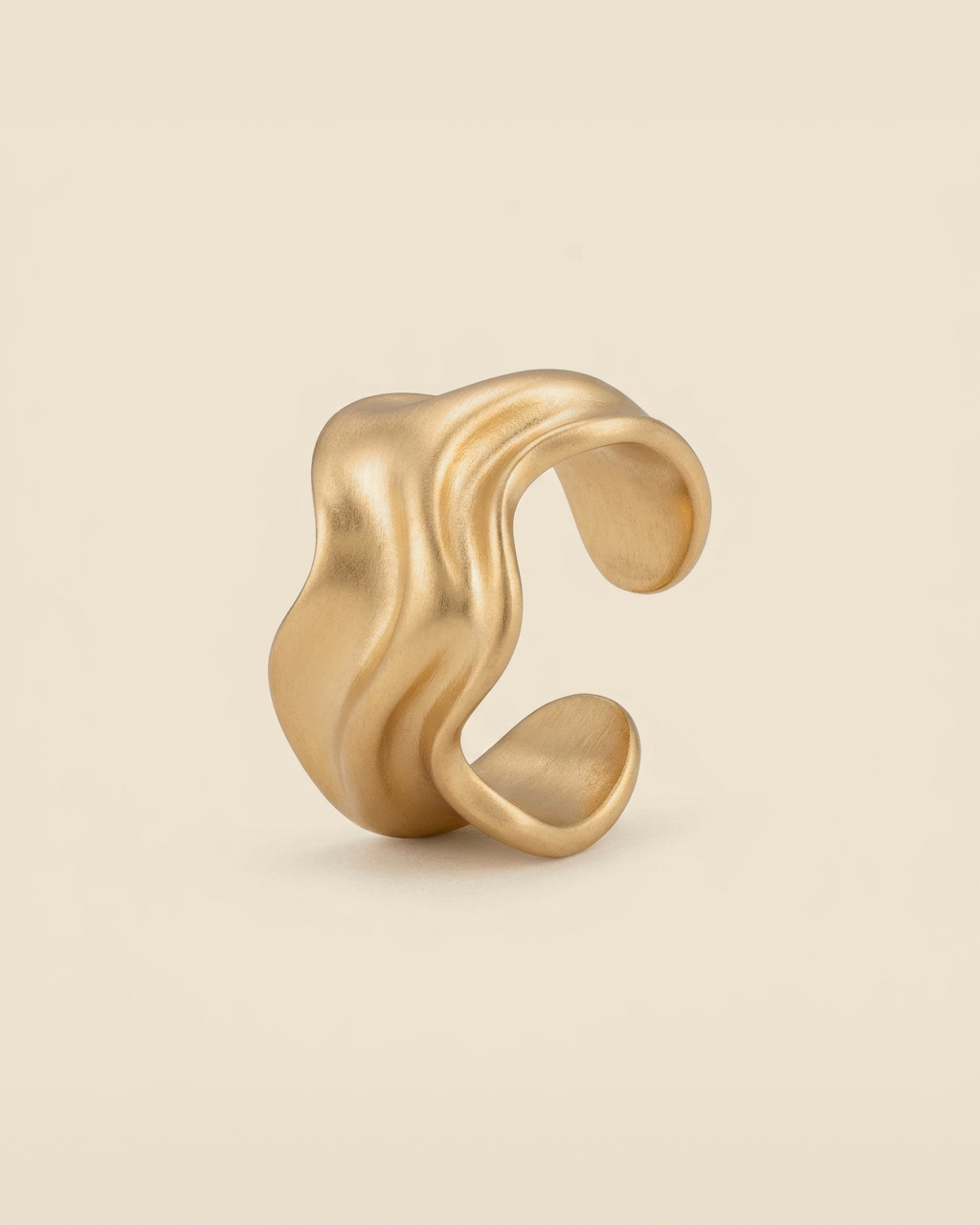 Sculptural Ear Cuff - gold color