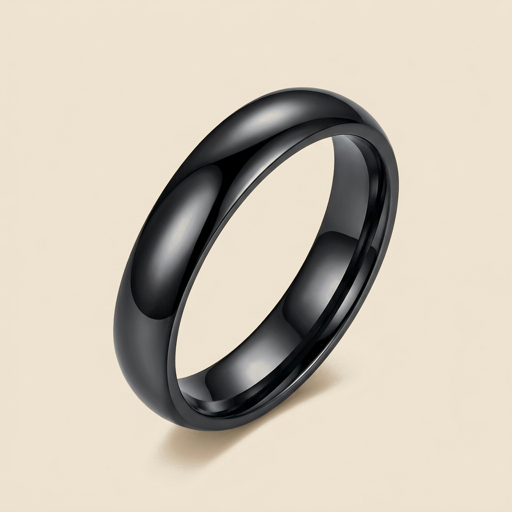Smooth Band Ring - black color