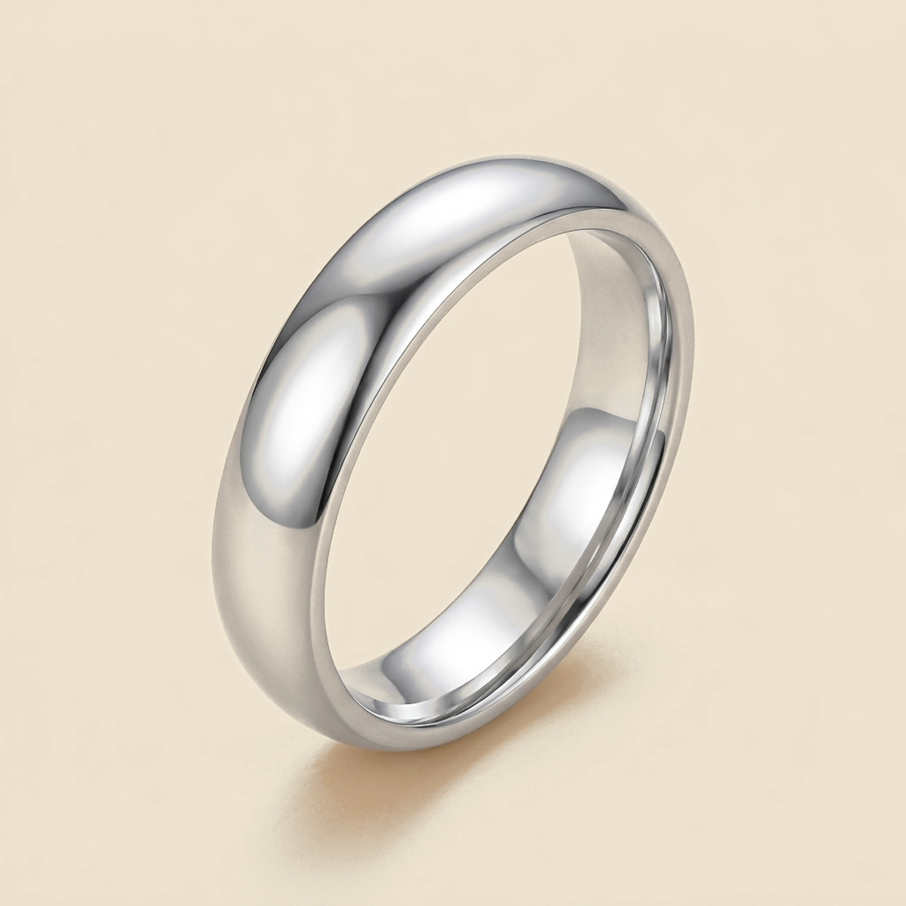 Smooth Band Ring - silver color