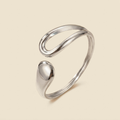 Teardrop Open Cuff Bracelet - silver color