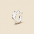 Textured Dome Hoop Earrings - silver color
