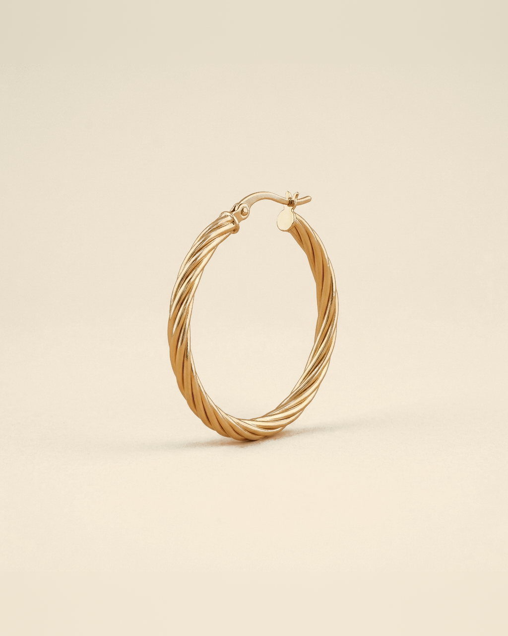 Twisted Round Hoops - gold color