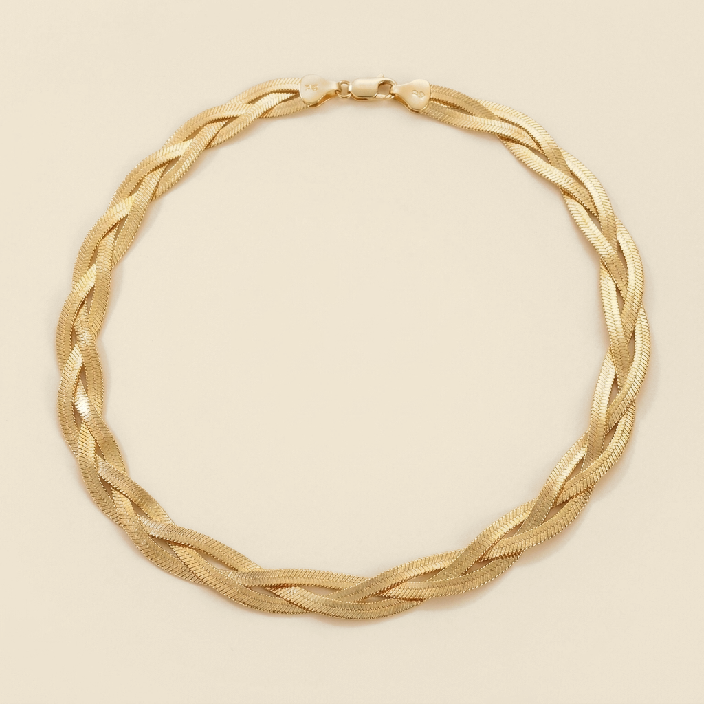 Twisted Chain Necklace - braided herringbone design