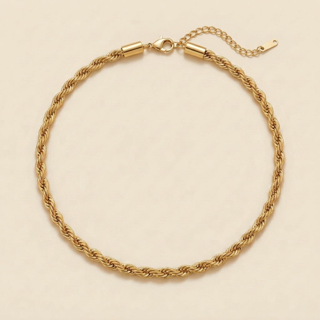 Twisted Chain Necklace - rope chain design
