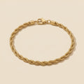 Twisted Rope Chain Bracelet - gold color