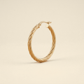 Twisted Round Hoops - gold color