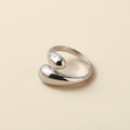 Water Drop Open Ring - silver color