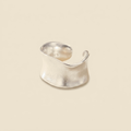 Wide Organic Cuff Ring - silver color