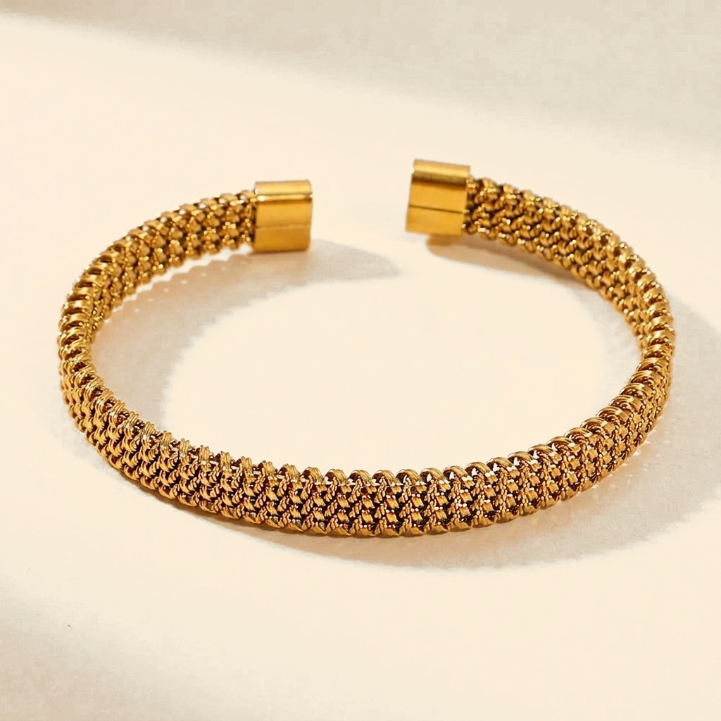 Woven Cuff Bracelet - chainmail weave design