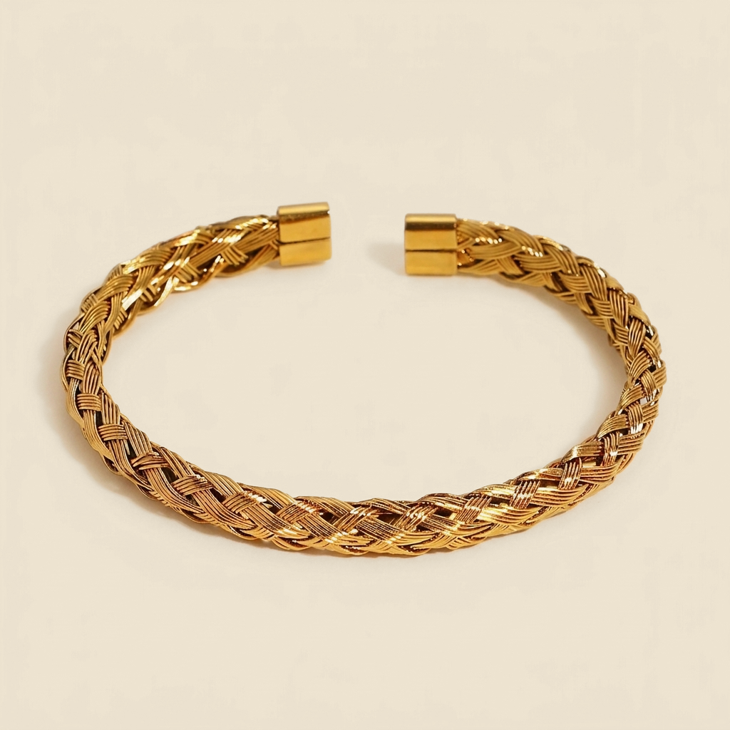 Woven Cuff Bracelet - chevron braid weave design