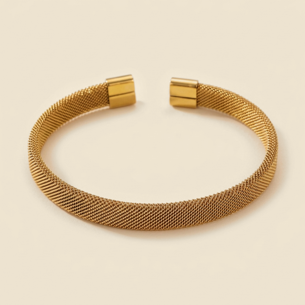 Woven Cuff Bracelet - fine mesh weave design